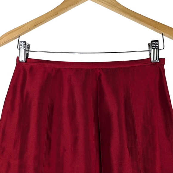 NWT Sara Campbell 100% Silk Red Bias Cut Midi Skirt Size 6 Quiet Luxury Holiday - Picture 11 of 11